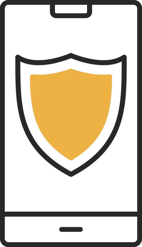 Shield Skined Filled Icon vector