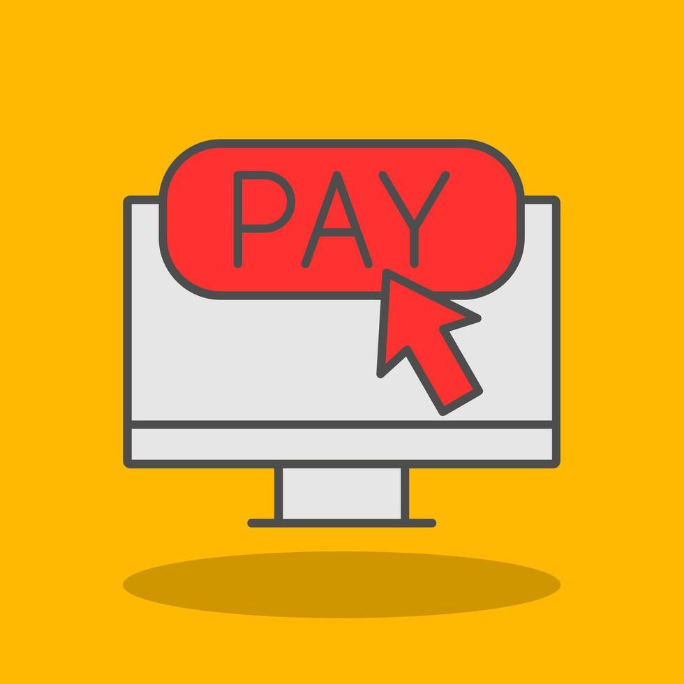Online Payment Filled Shadow Icon vector