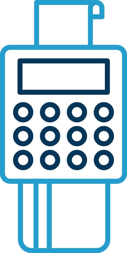 Bank Terminal Line Blue Two Color Icon vector