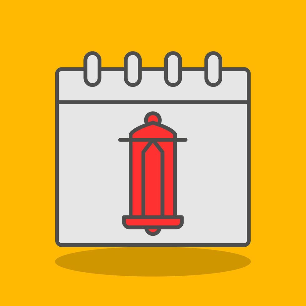 Calendar Filled Shadow Icon vector
