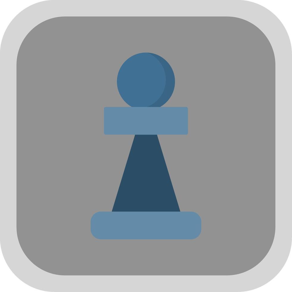 Pawn Flat Round Corner Icon vector