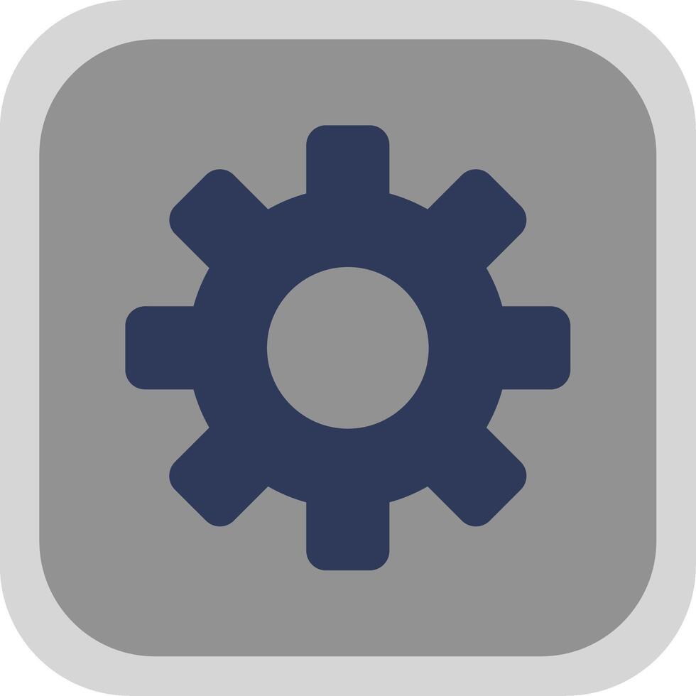 Gears Flat Round Corner Icon vector