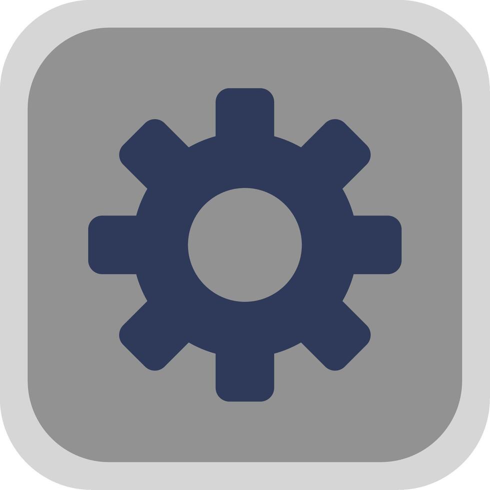 Gears Flat Round Corner Icon vector