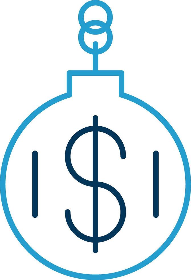 Debt Line Blue Two Color Icon vector