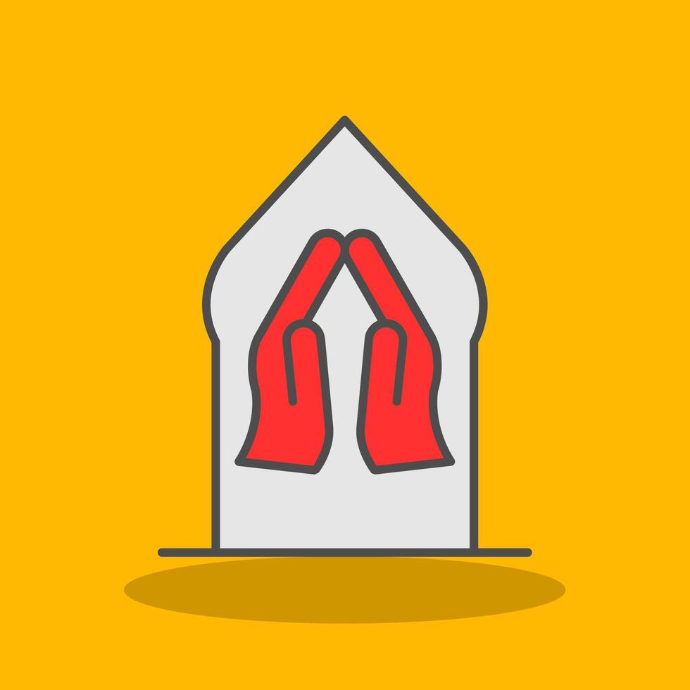 Pray Filled Shadow Icon vector
