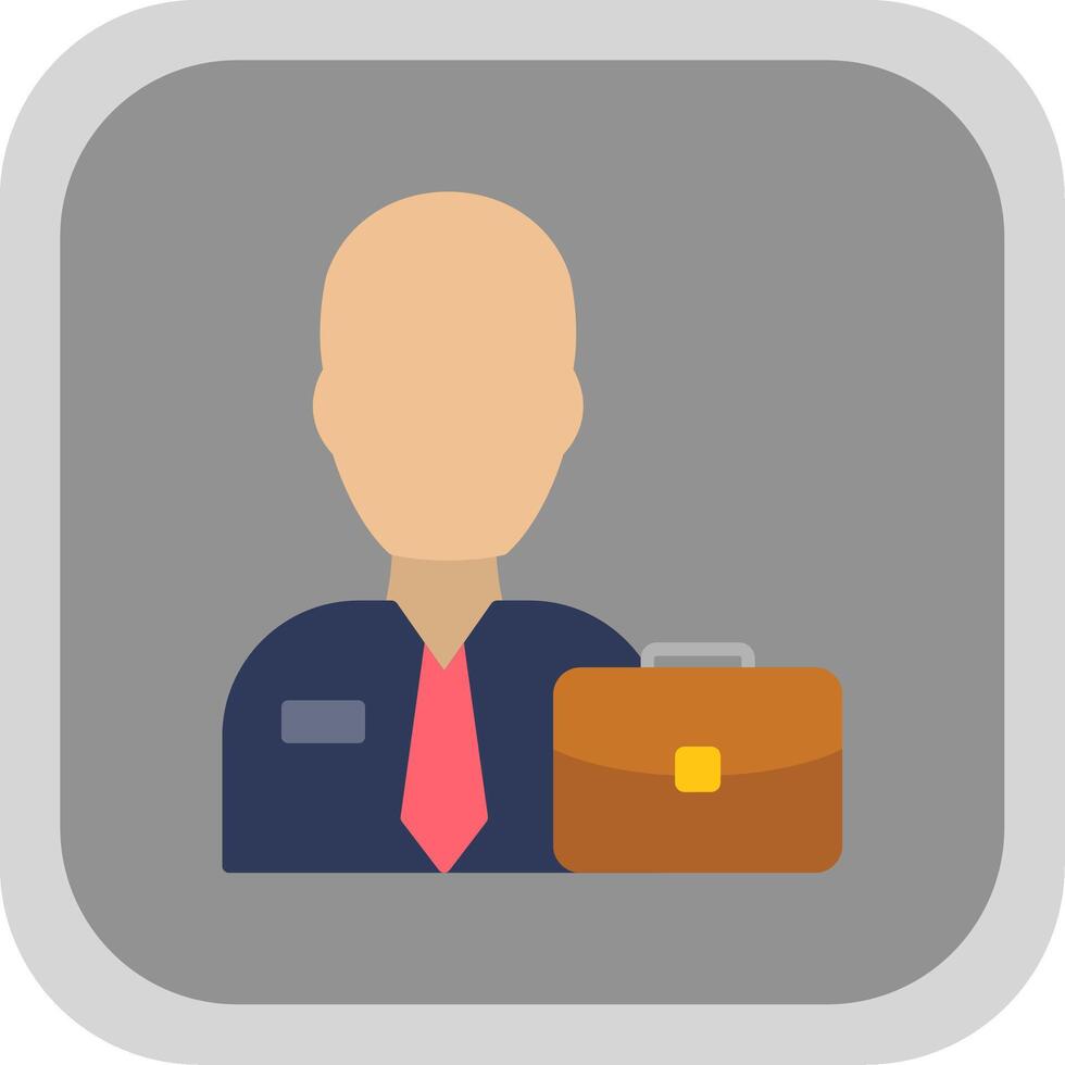Manager Flat Round Corner Icon vector