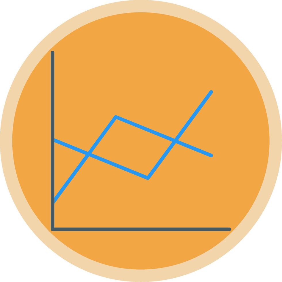 Line Chart Flat Multi Circle Icon vector