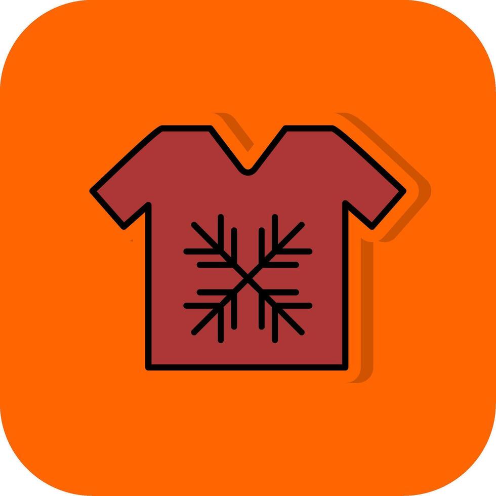 Tshirt Filled Orange background Icon vector