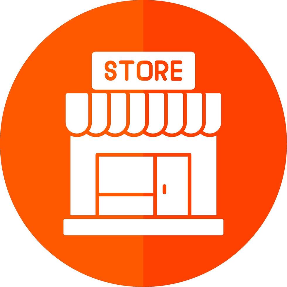 Store Glyph Red Circle Icon vector