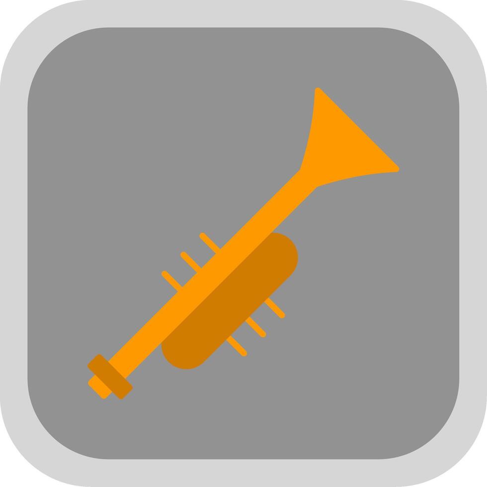 Trumpet Flat Round Corner Icon vector