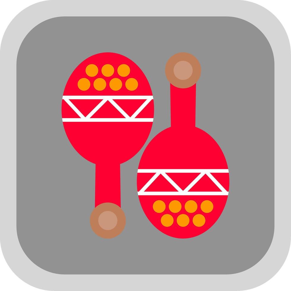 maracas plano redondo esquina icono vector