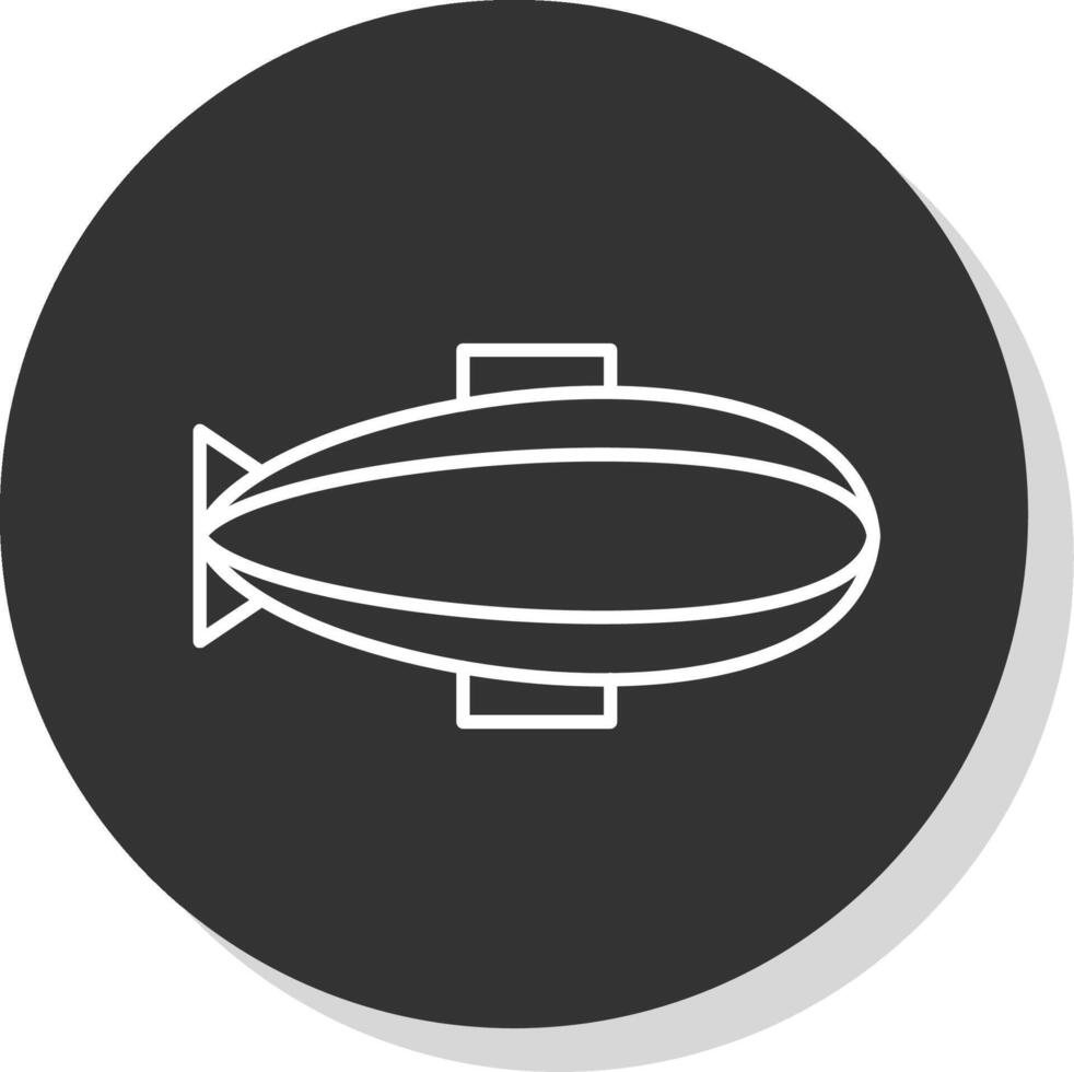 Zeppelin Line Grey Circle Icon vector