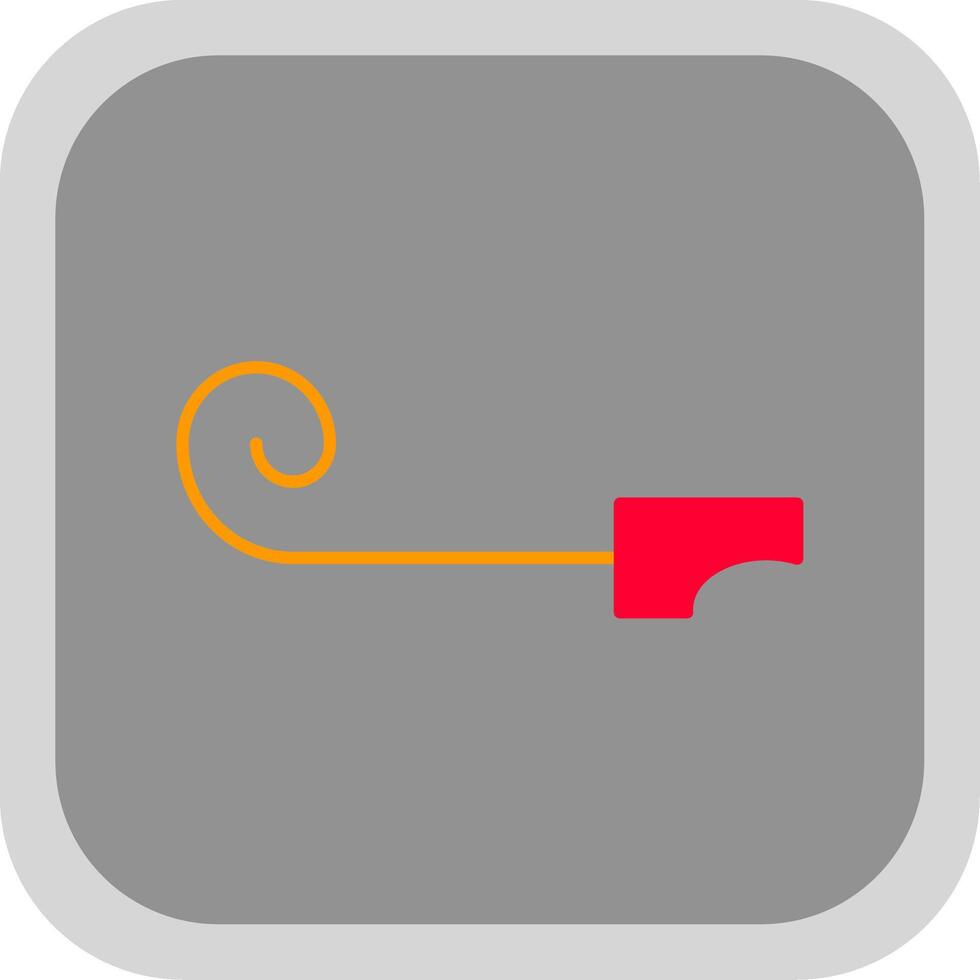 Party Blower Flat Round Corner Icon vector