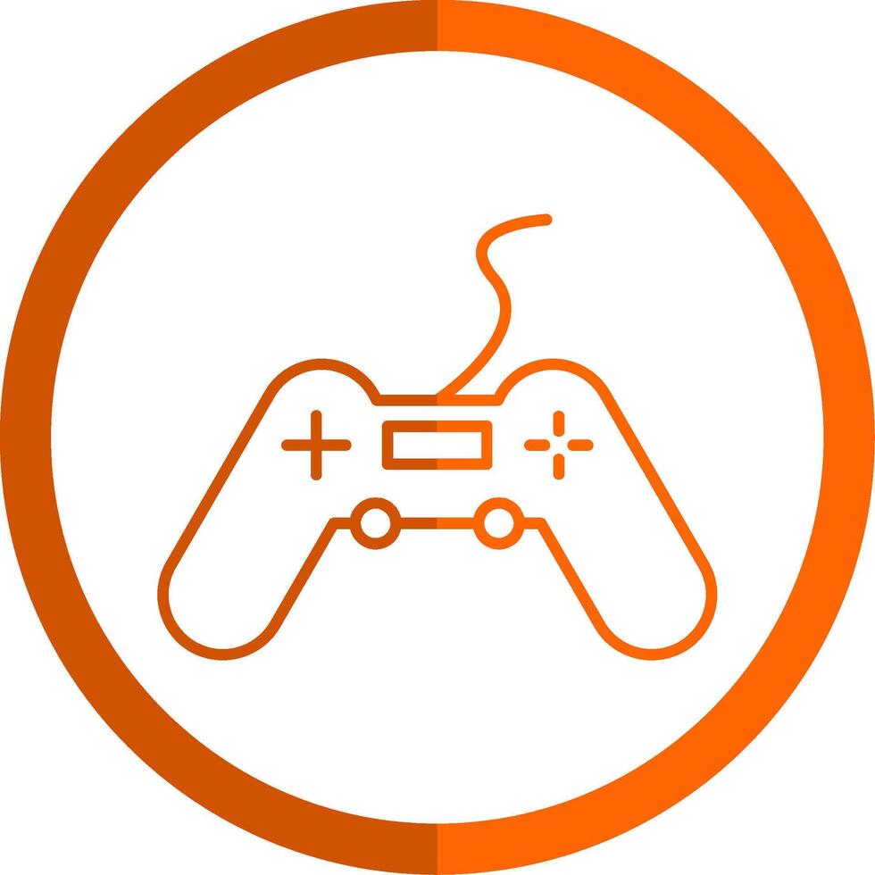 Gaming Line Orange Circle Icon vector
