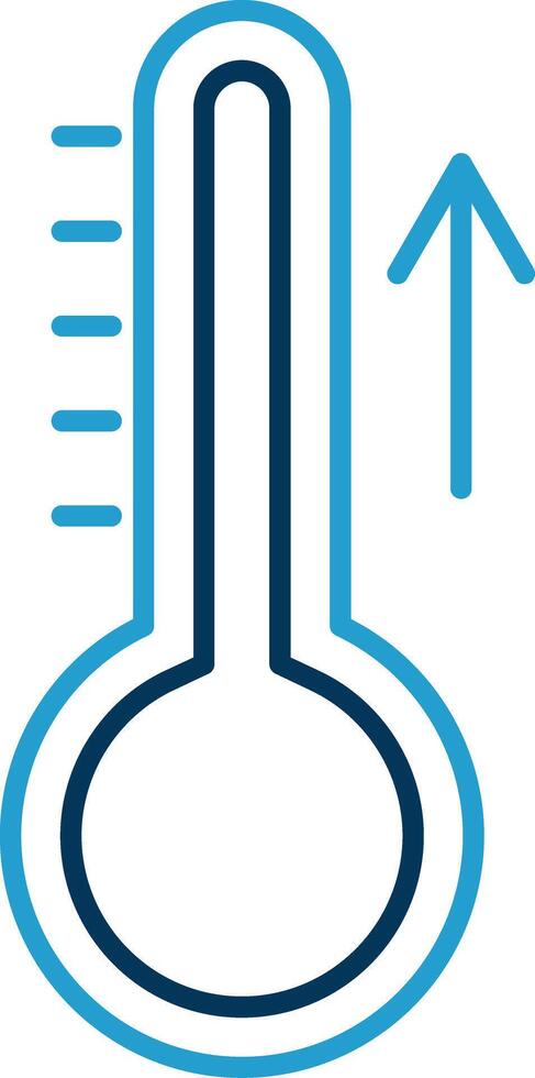 Rising Temperature Line Blue Two Color Icon vector