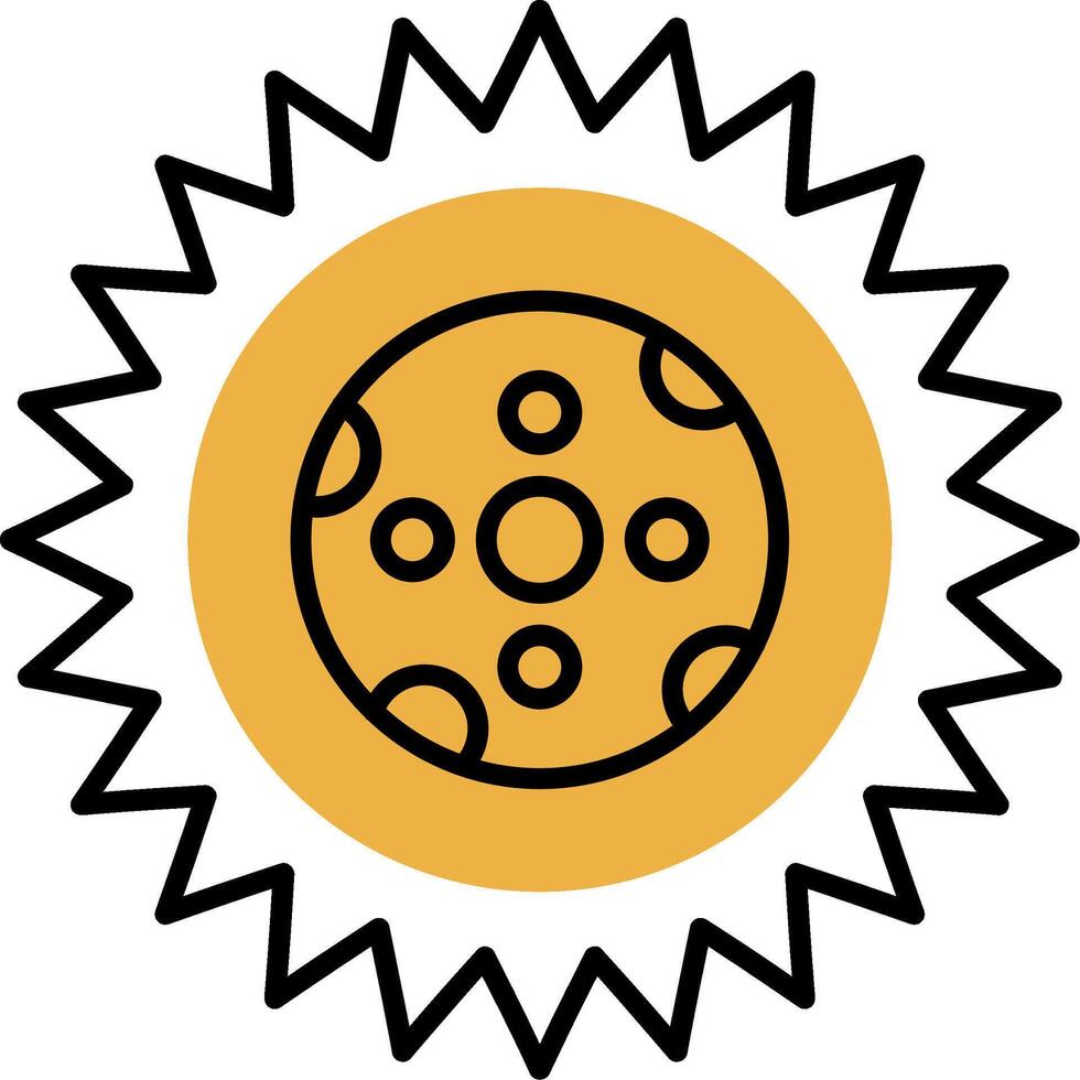 Moon Skined Filled Icon vector