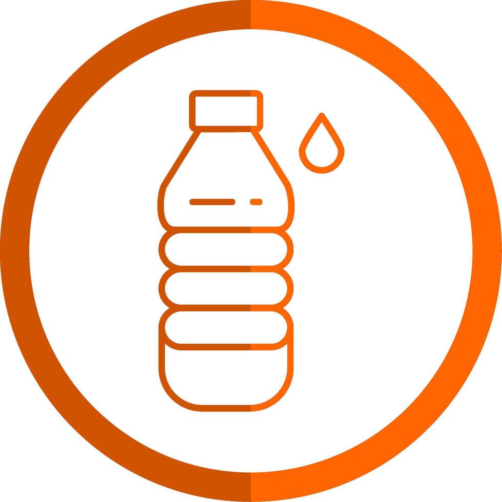 Water Bottle Line Orange Circle Icon vector