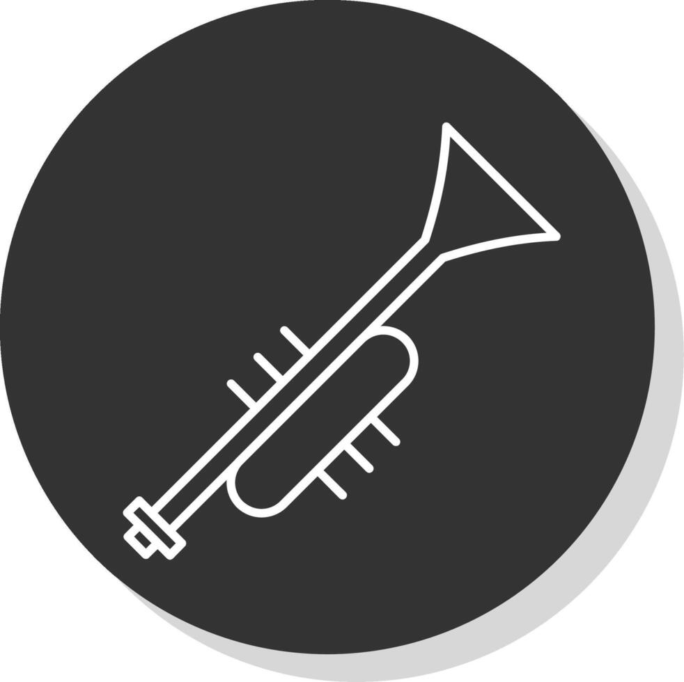 Trumpet Line Grey Circle Icon vector