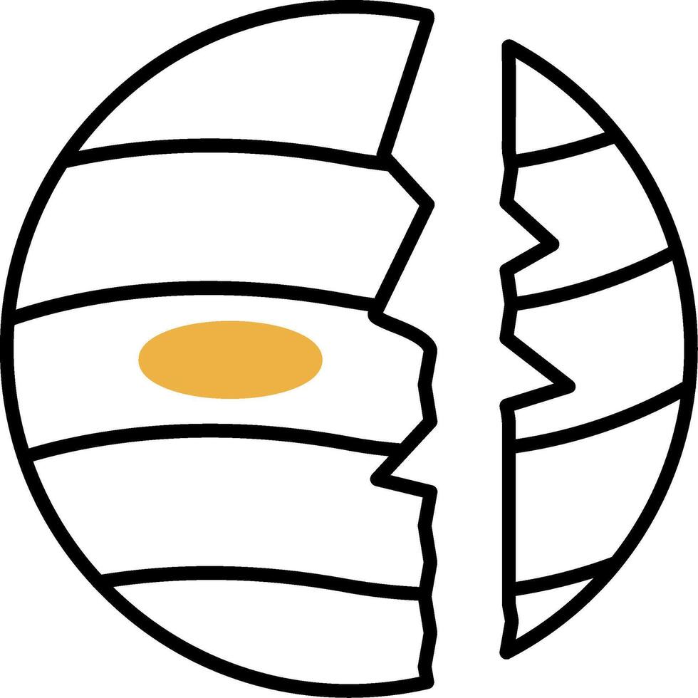 Destroyed Skined Filled Icon vector