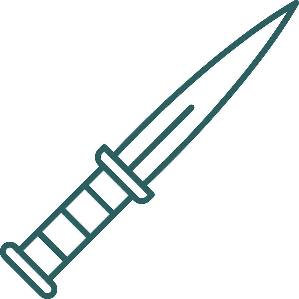 Dagger Line Gradient Round Corner Icon vector