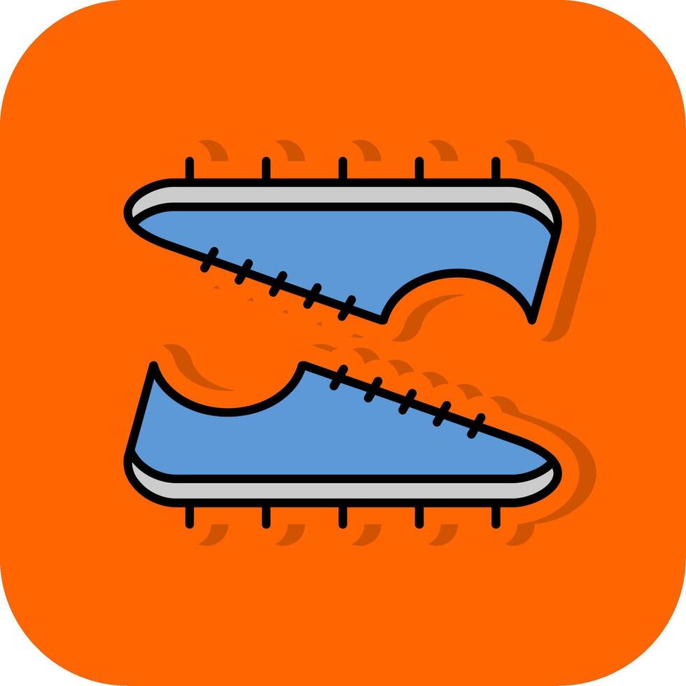 Soccer Boots Filled Orange background Icon vector