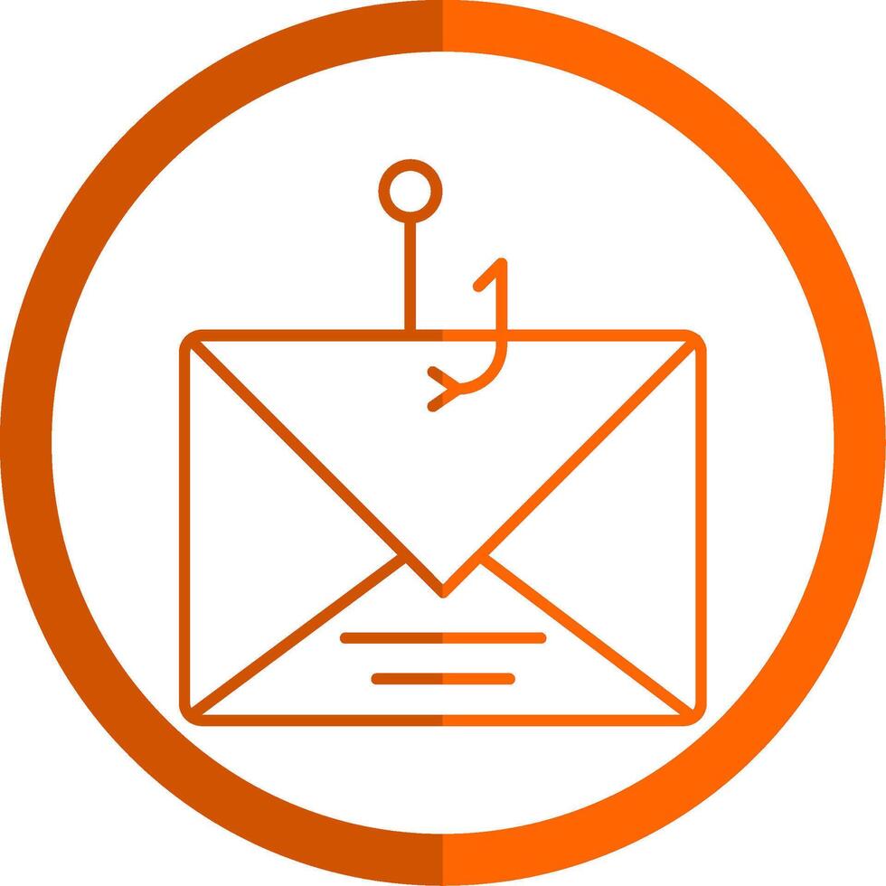 Phishing Line Orange Circle Icon vector