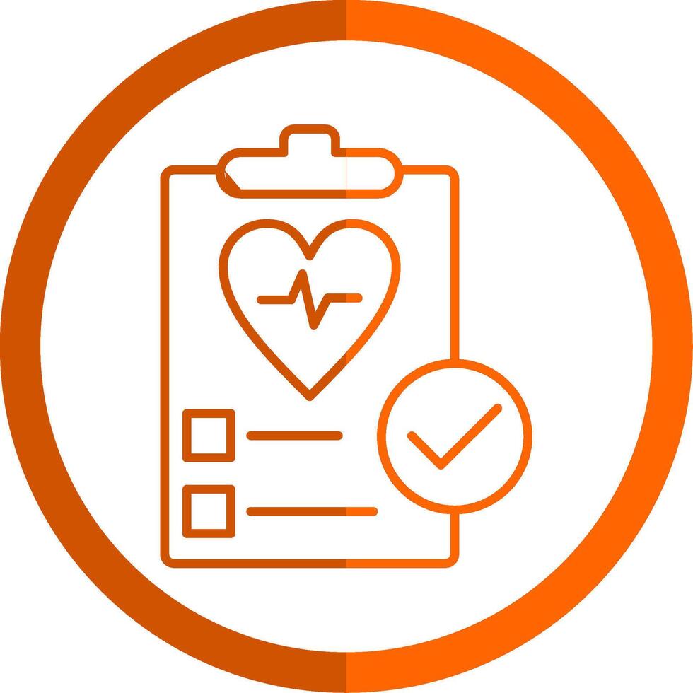 Health Check Line Orange Circle Icon vector