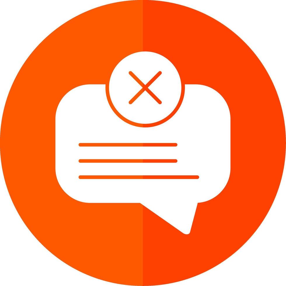 No Message Glyph Red Circle Icon vector