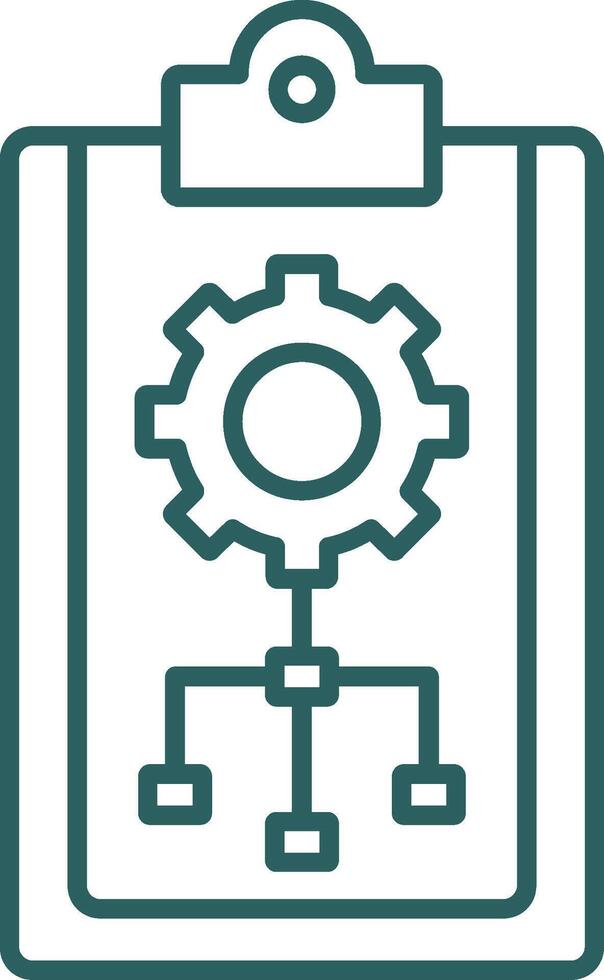 Planning Line Gradient Round Corner Icon vector