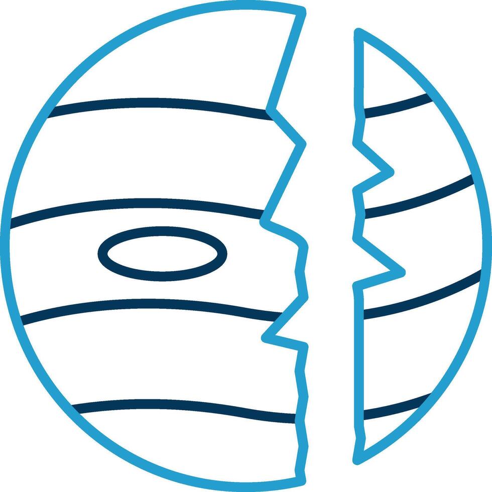 Destroyed Line Blue Two Color Icon vector