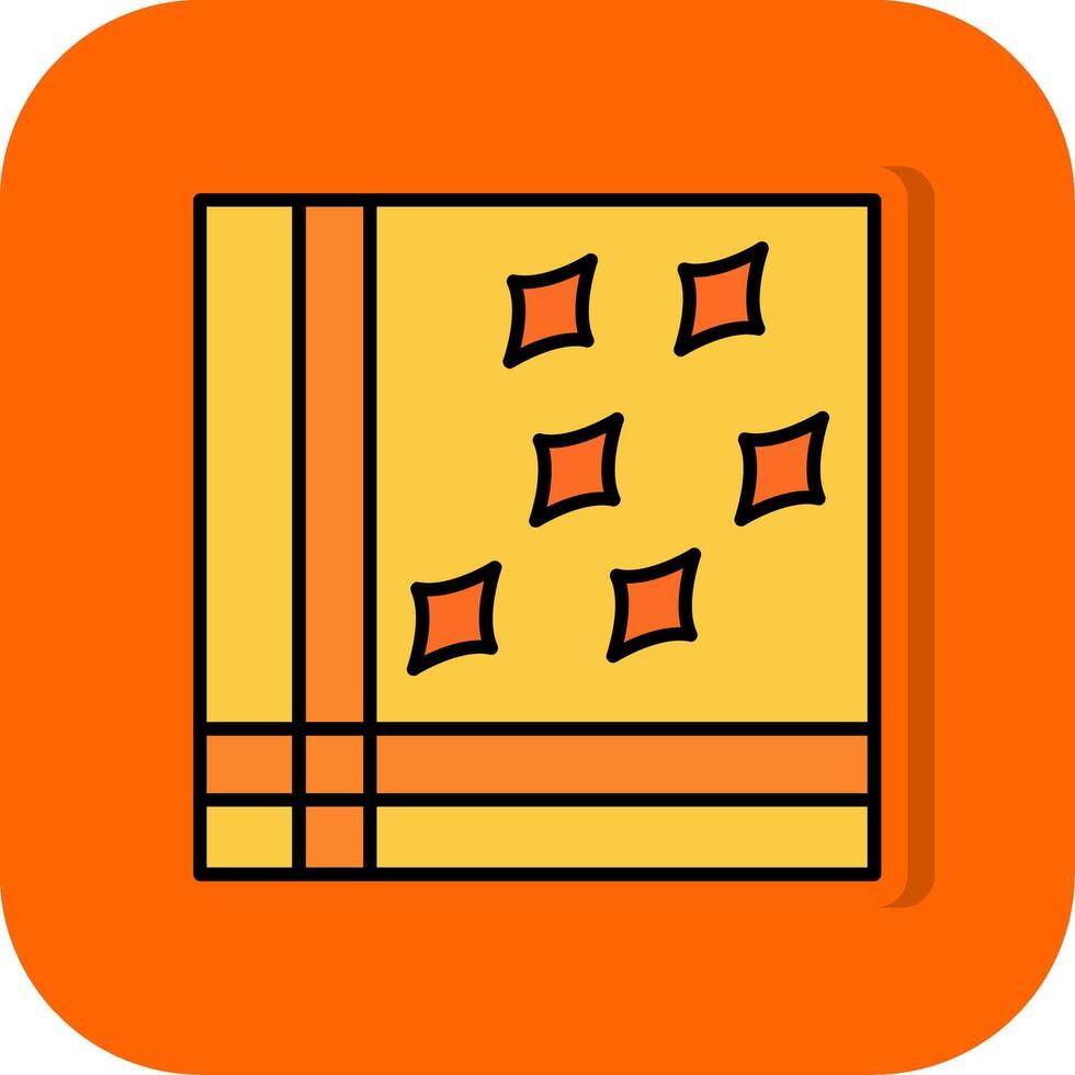Handkerchief Filled Orange background Icon vector