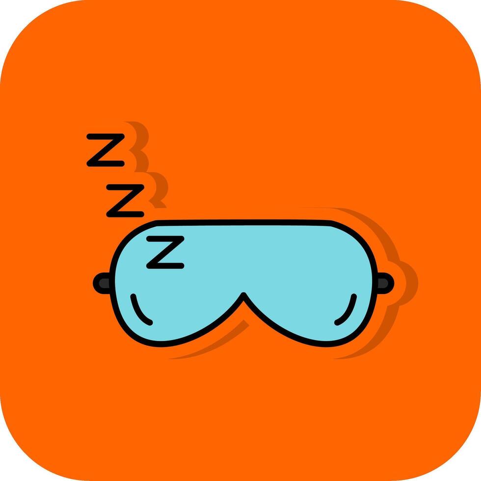 dormido máscara lleno naranja antecedentes icono vector