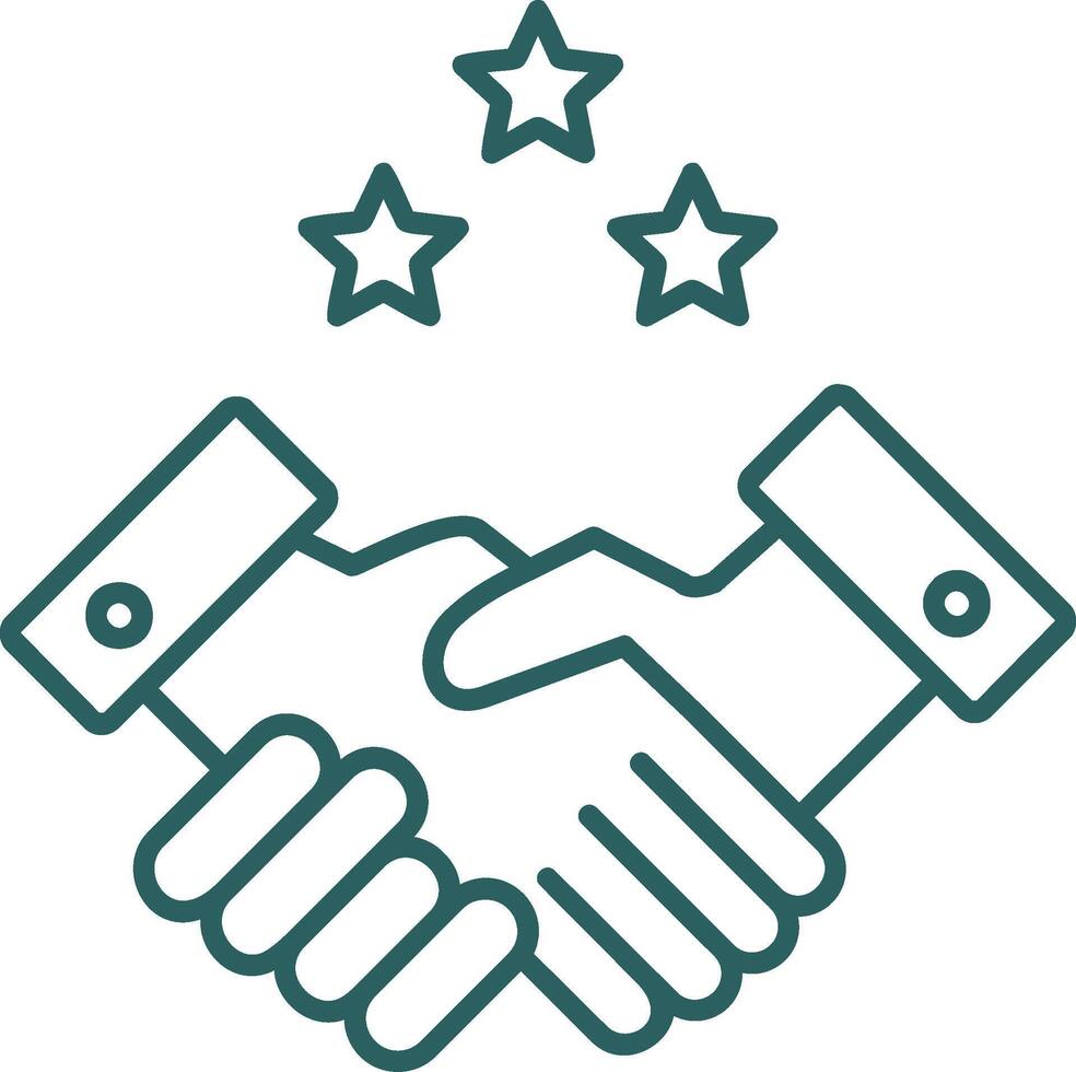 Partnership Handshake Line Gradient Round Corner Icon vector