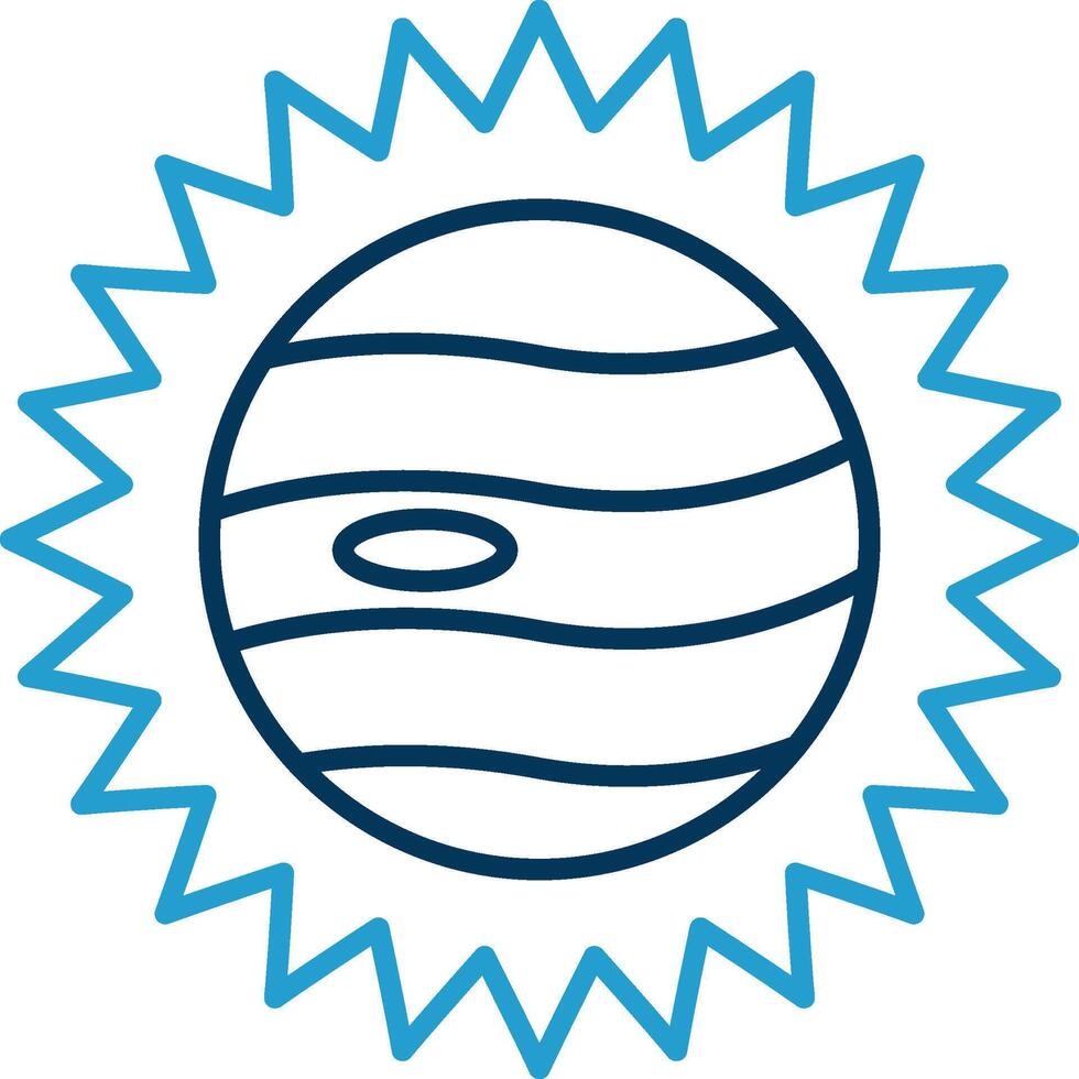 Eclipse Line Blue Two Color Icon vector