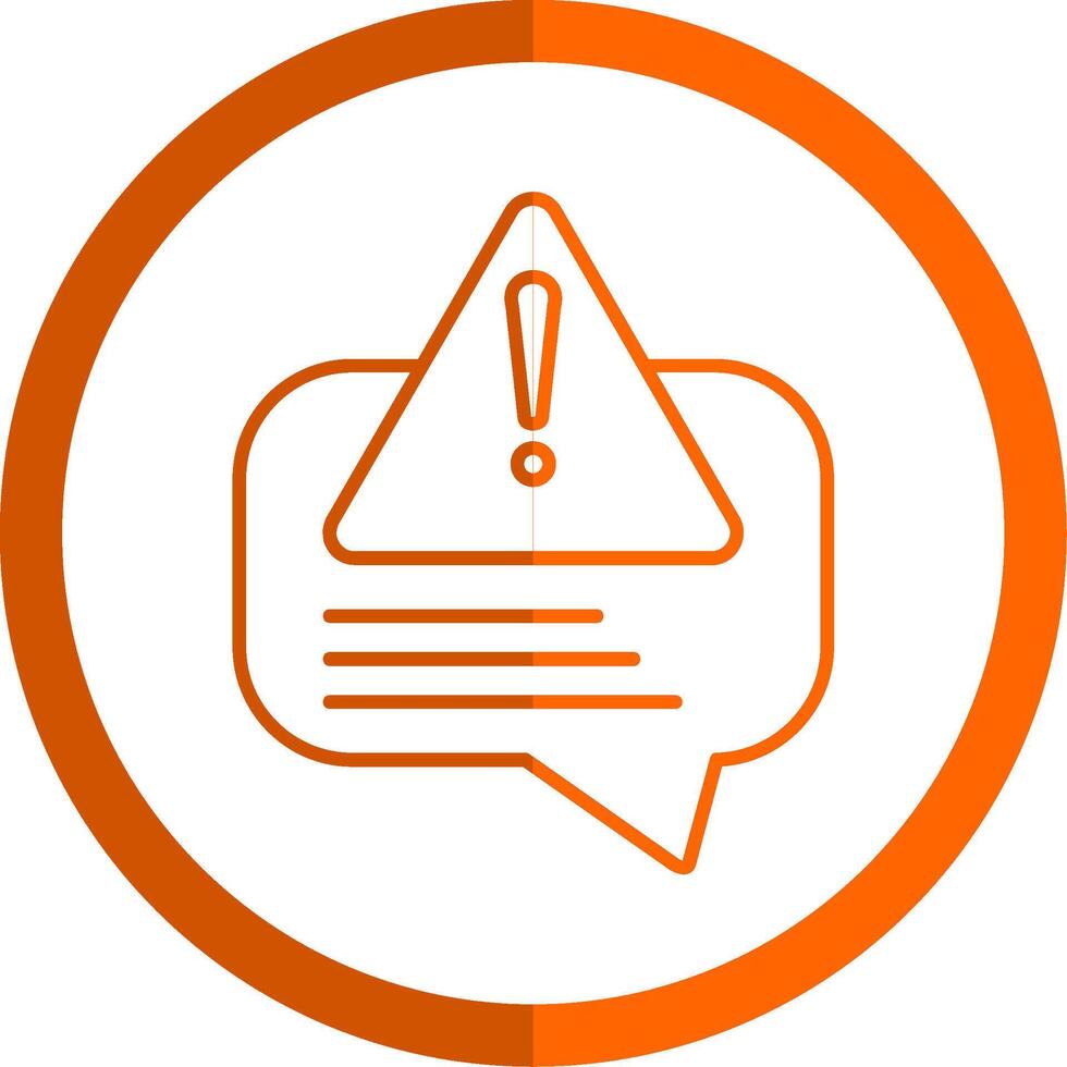 Error Message Line Orange Circle Icon vector