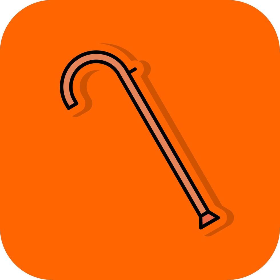 Walking Stick Filled Orange background Icon vector