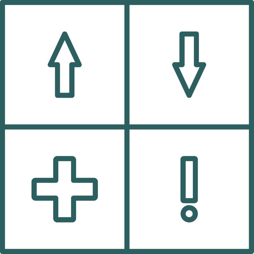 Swot Analysis Line Gradient Round Corner Icon vector