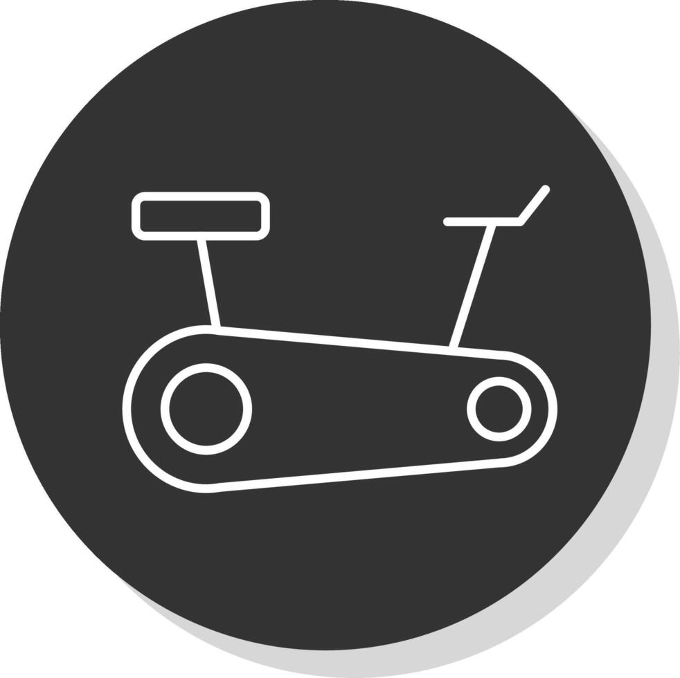 Stationary Bike Line Grey Circle Icon vector