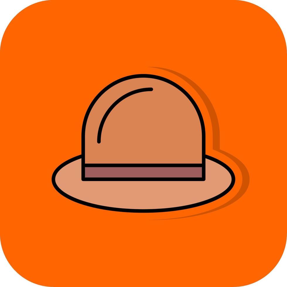 Hat Filled Orange background Icon vector