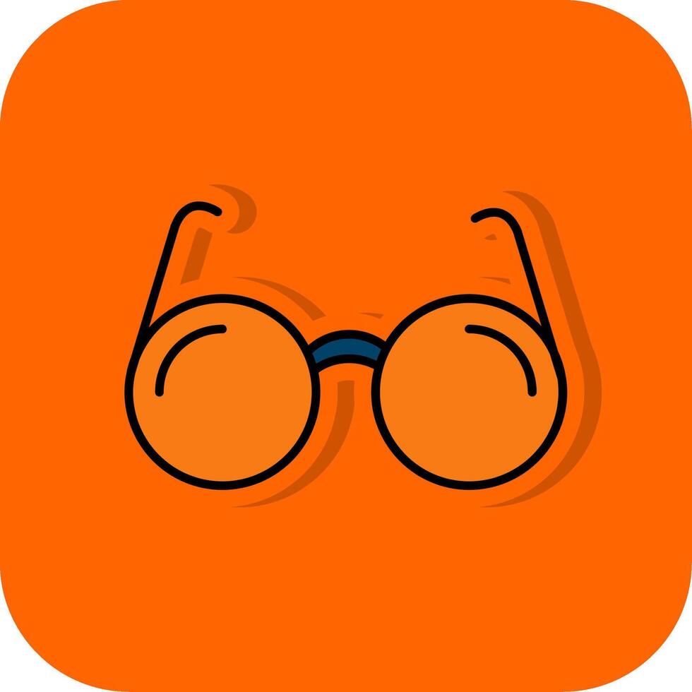 Sun Glasses Filled Orange background Icon vector