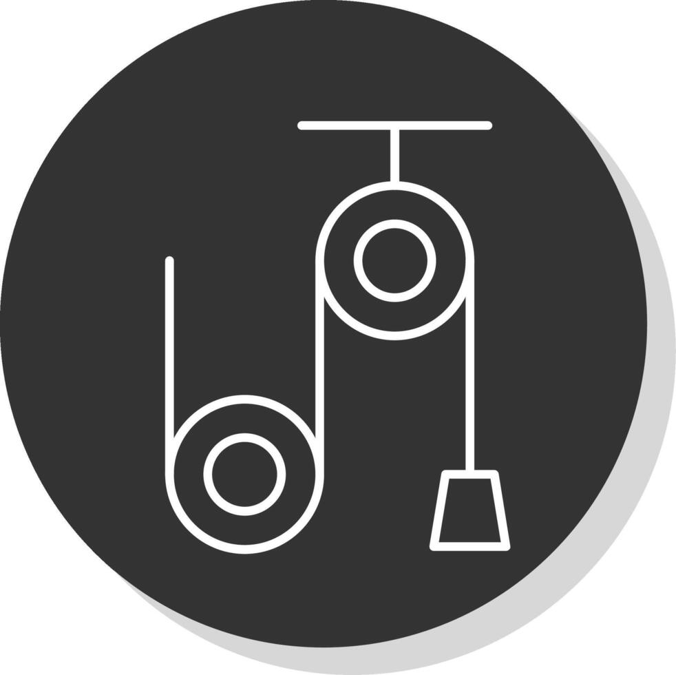 Pulley Machine Line Grey Circle Icon vector