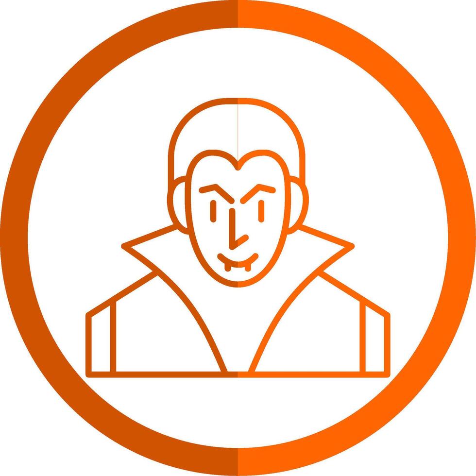 Evil Line Orange Circle Icon vector