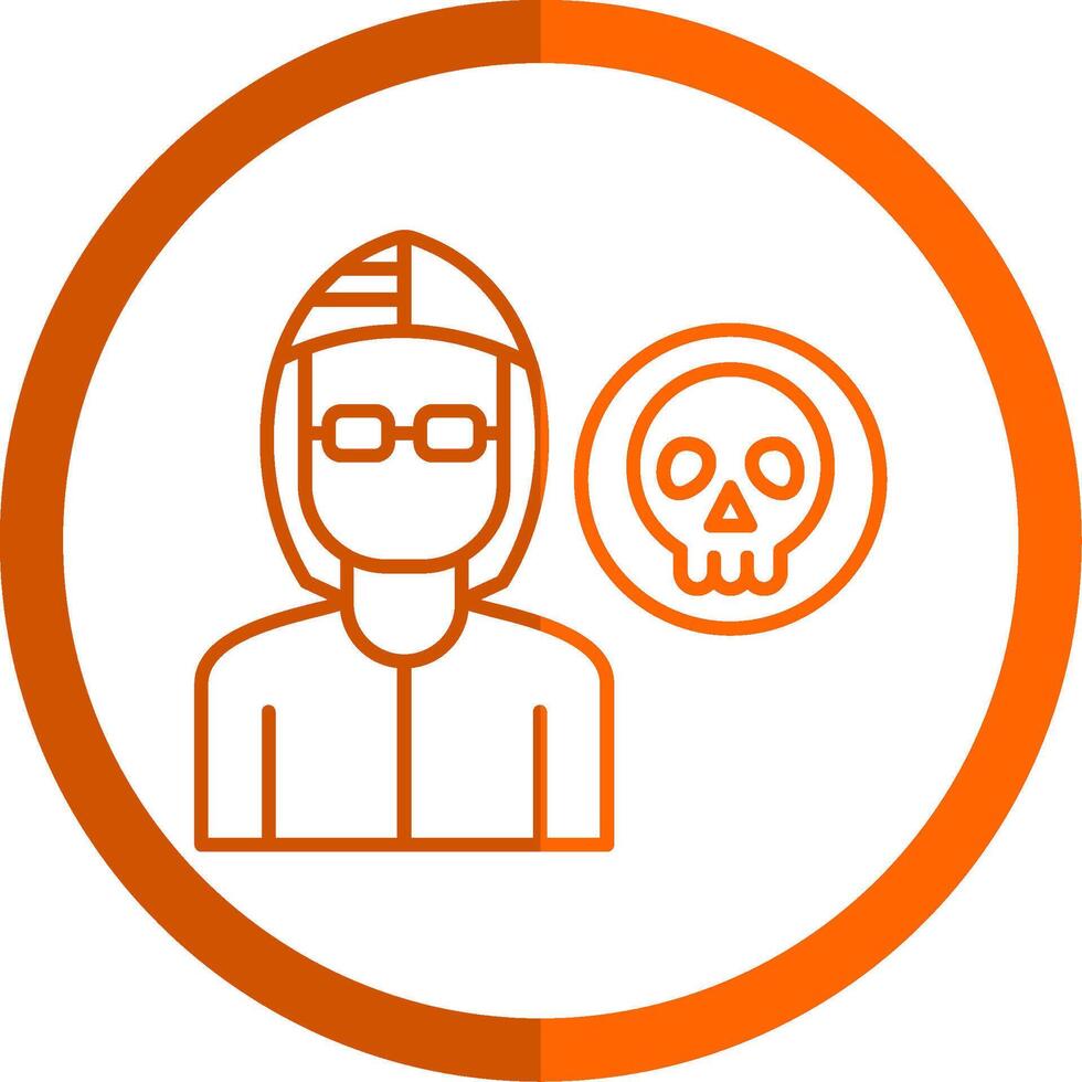 Robber Line Orange Circle Icon vector