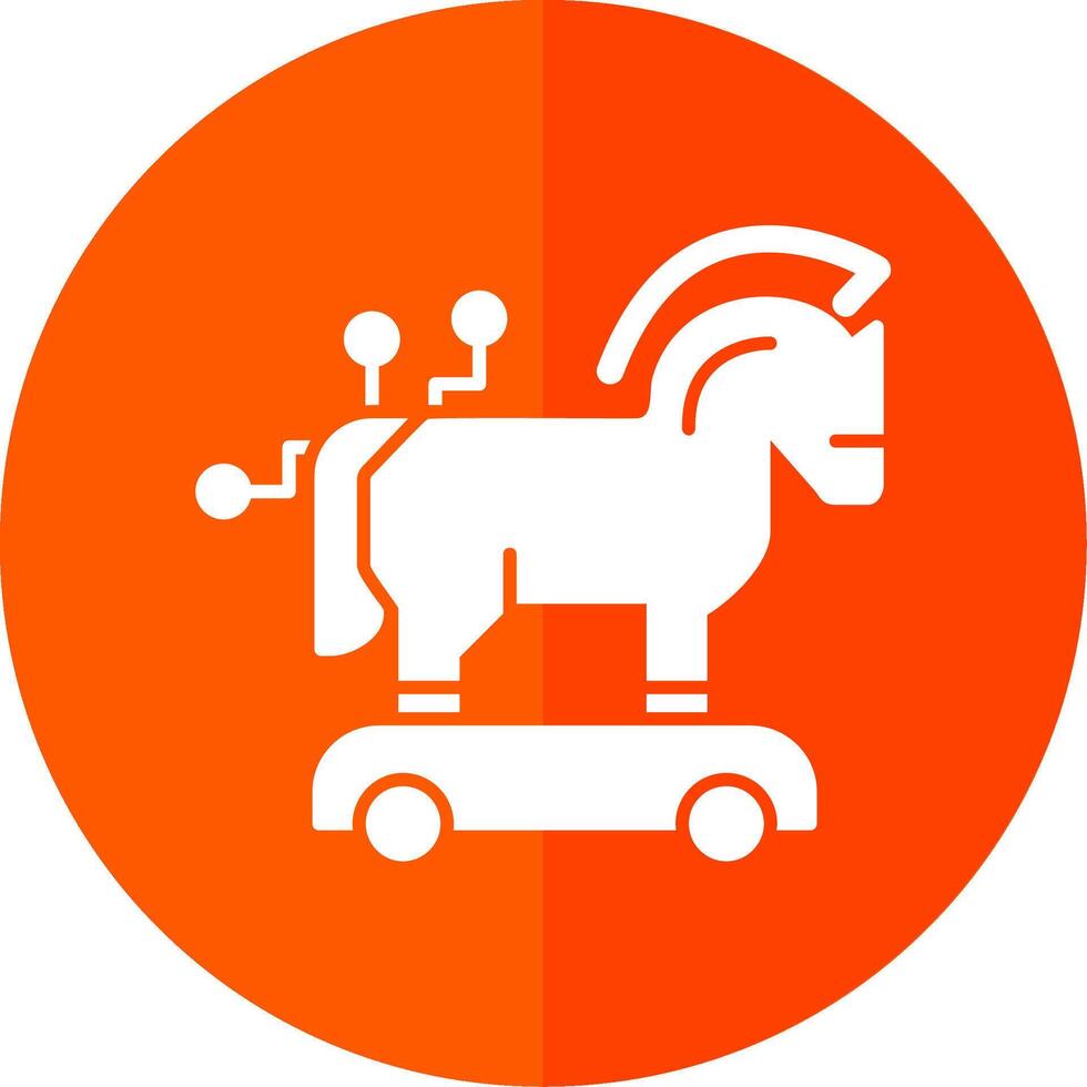 Trojan Horse Glyph Red Circle Icon vector