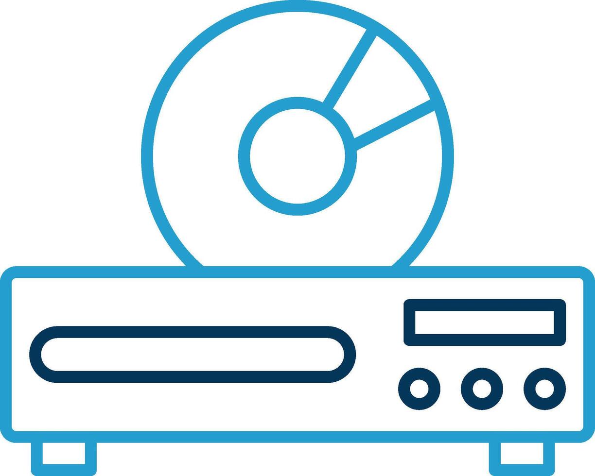 Dvd Player Line Blue Two Color Icon vector
