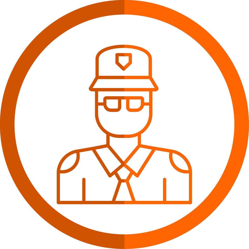 Police Line Orange Circle Icon vector