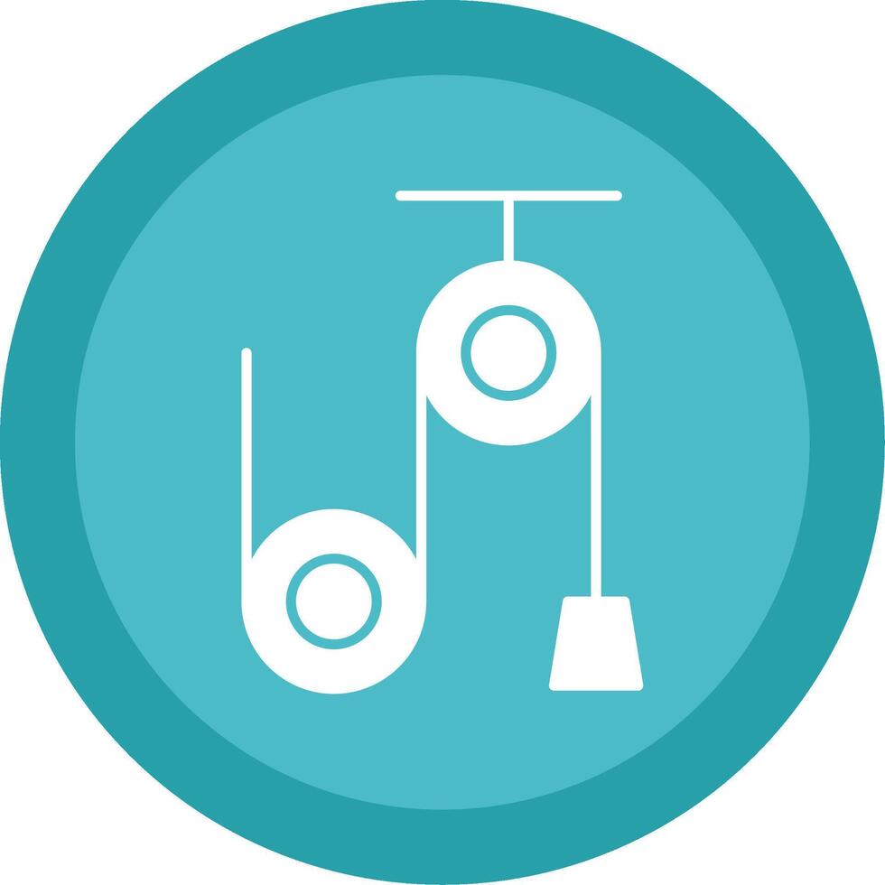 Pulley Machine Glyph Multi Circle Icon vector