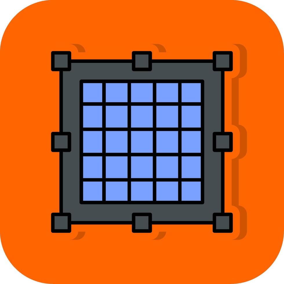 Grid Filled Orange background Icon vector