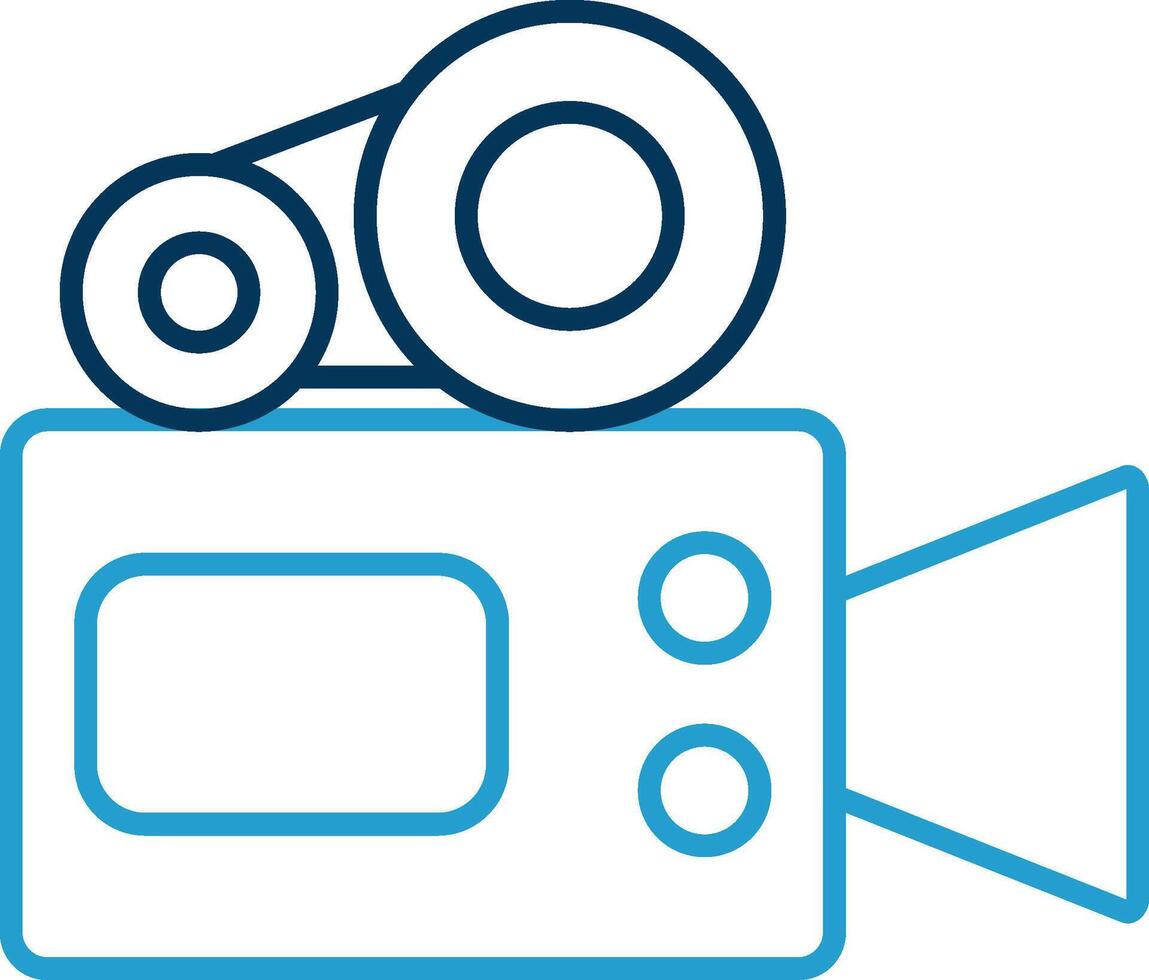 Camera Line Blue Two Color Icon vector