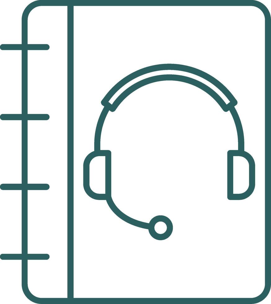 Notebook Support Line Gradient Round Corner Icon vector